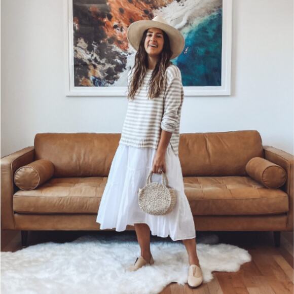 Jenni Kayne Women's Wool Cashmere Crew Neck Striped Sweater L Long Sleeve *Read - Picture 2 of 8